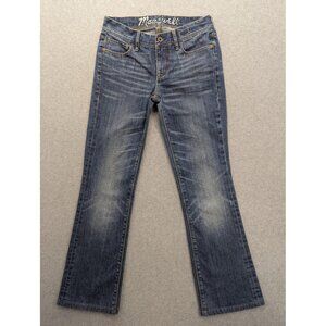 Madewell Jeans Womens 28 Blue Medium Wash Bootcut Stretch Denim Distressed Style